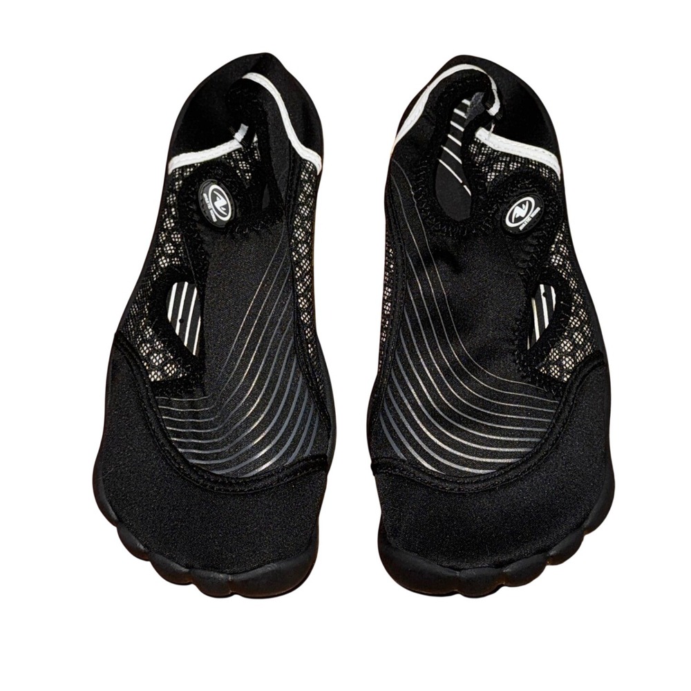 Athletic Works Water Shoes Black Mesh Slip On Aqua Socks‎ Womens 8 Beach Swim